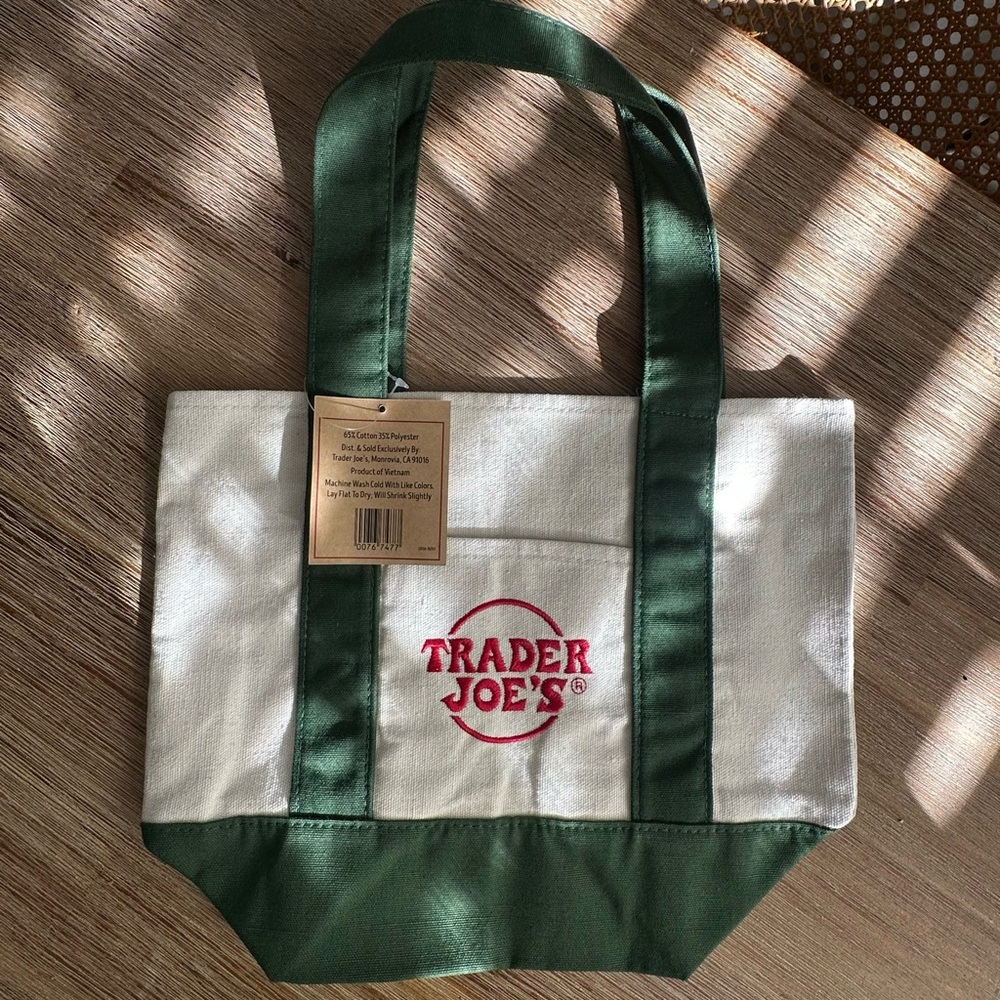 Limited Edition Trader Joe’s Green Mini Tote Bag, 100% Authentic